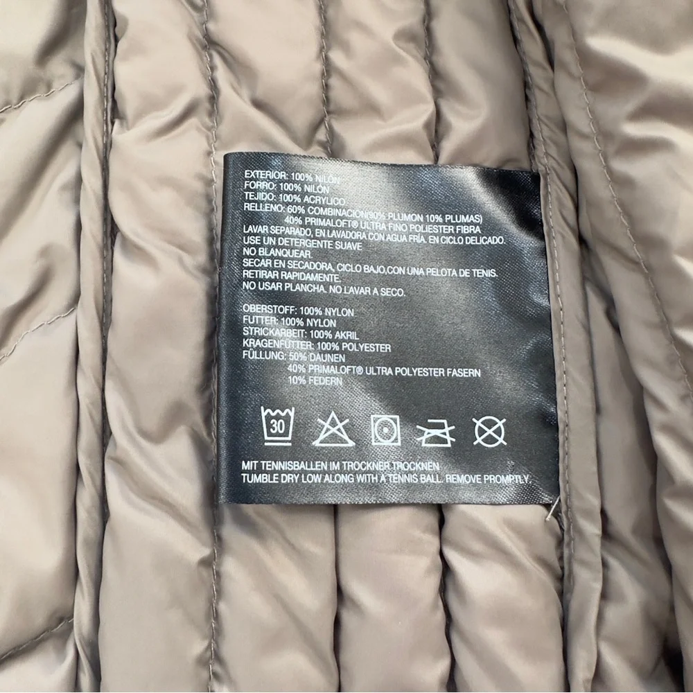 Bernardo Insulated Puffer Bomber Jacket Water Resistant Moonrock Size Large - Picture 11 of 15